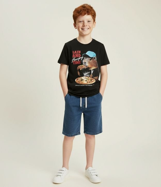 Bermuda Infantil en Jeans con Cintura Elástica - Talle 5 a 14 años