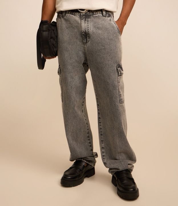 Pantalón Baggy de Jean con Bolsillos Cargo 3