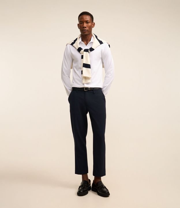 Pantalón Básica Slim Cropped Sastrería con Elastano