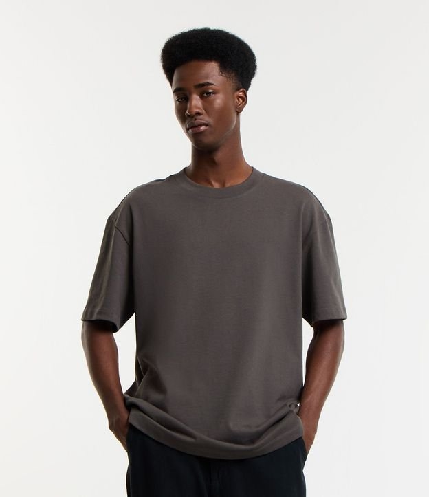 Remera Relaxed en Algodón con Efecto Grueso