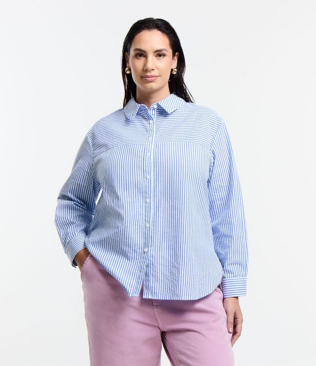 Camisa en Ana Ruga Rayada Curve & Plus Size