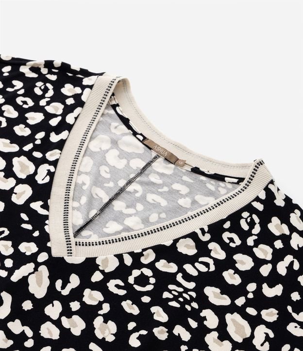 Blusa en Crepé con Estampa de Manchas y Cuello V Curve & Plus Size 7