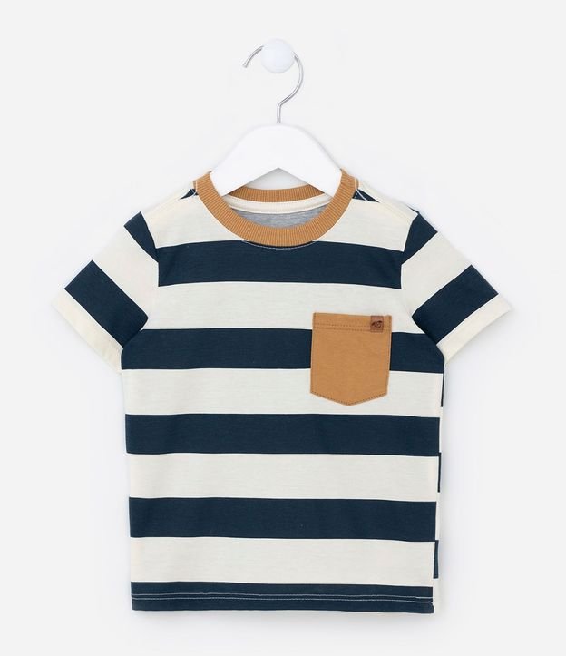 Conjunto Infantil Corto con Rayas y Pequeño Bolsillo - Talle 1 a 5 años 3