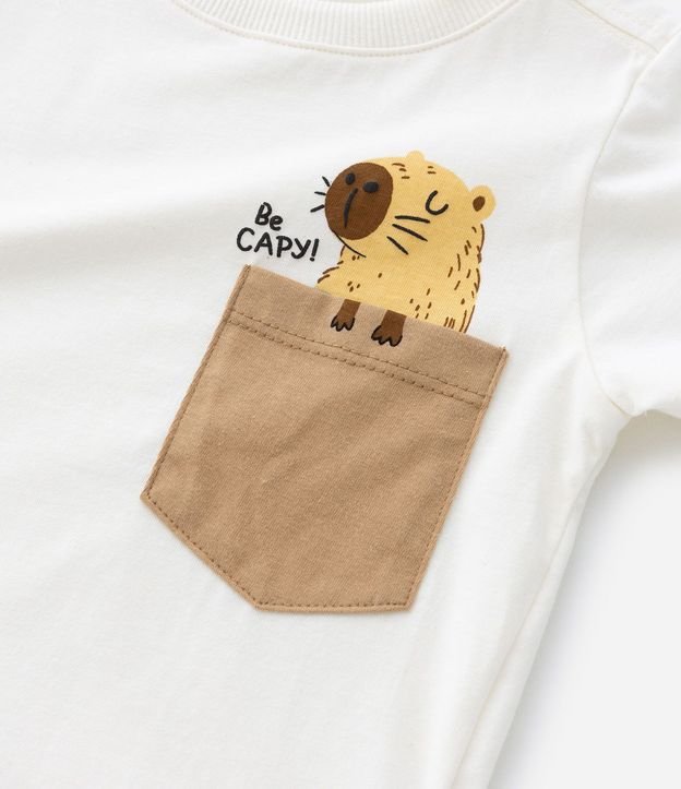 Remera Infantil con Pequeño Bolsillo y Estampado de Carpincho - Talle 1 a 5 años 6
