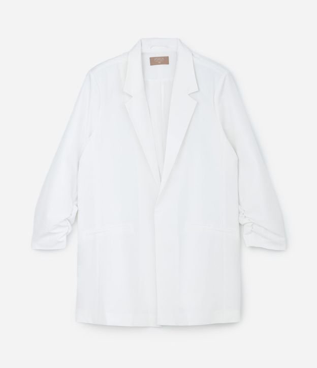 Blazer Alargado en Crepé con Manga Fruncida Curve & Plus Size 7
