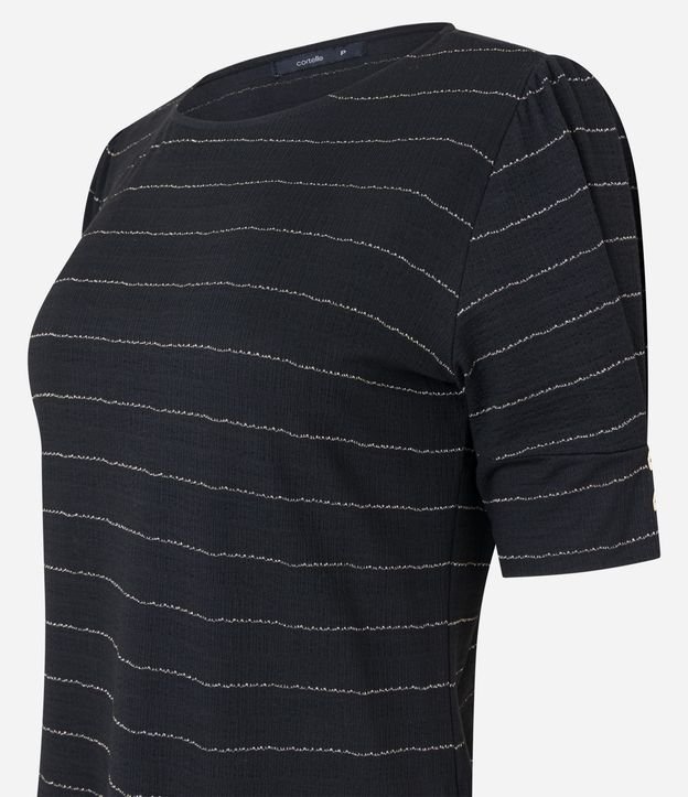 Blusa en Viscosa con Estampado Rayado en Hilo Metalizado 8