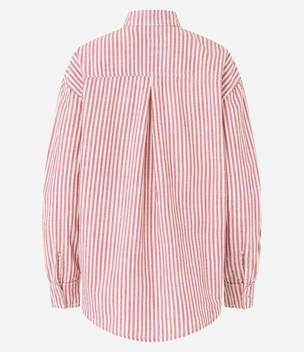 Camisa en Tricolina Listrado con Bolsillos 3