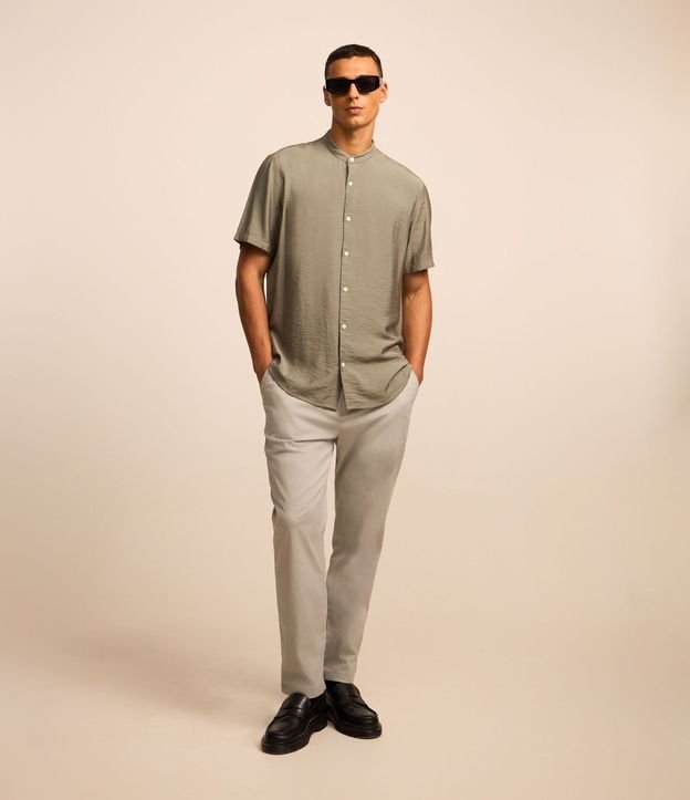 Camisa Slim en Viscolino con Cuello Padre y Textura 2