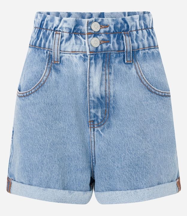 Short Baggy Cintura Alta en Jeans con Bajo Plegado 5