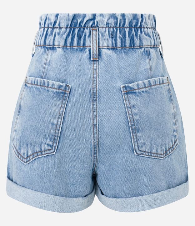 Short Baggy Cintura Alta en Jeans con Bajo Plegado 6