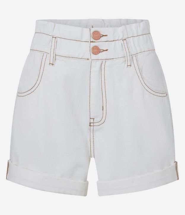 Short Baggy Cintura Alta en Sarga con Cintura Elástica 8