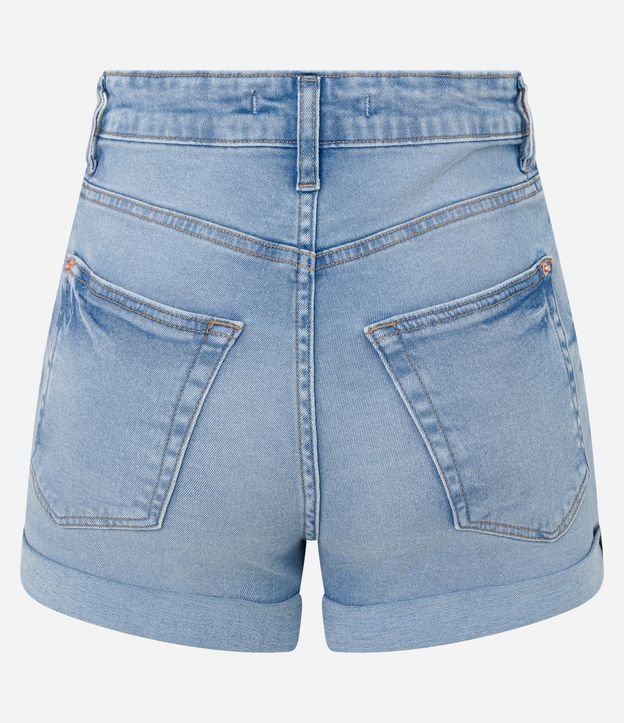 Short Hotpants Cintura Alta en Jeans con Bajo Plegado 6