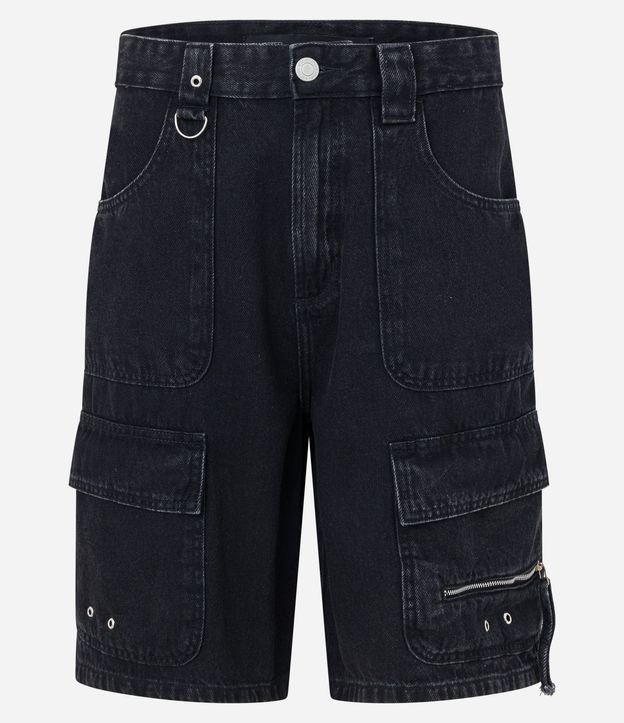 Bermuda Baggy en Jeans con Bolsillo Carpinteiro 7