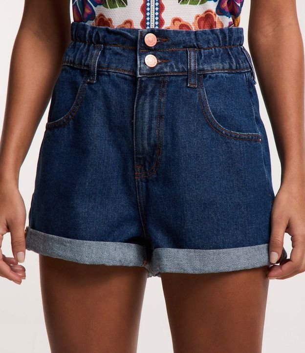 Short Baggy Cintura Alta en Jeans Cintura Elástica 2