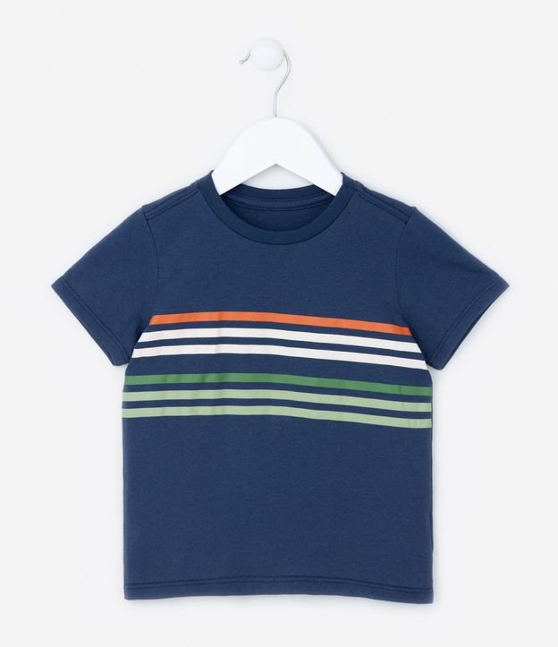 Remera Comfort Infantil en Algodón Estampado a Rayas - Talle 1 a 5 años
