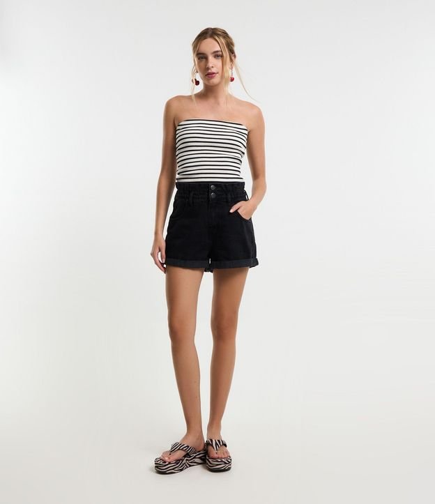 Short Baggy en Jeans con Cintura Doble