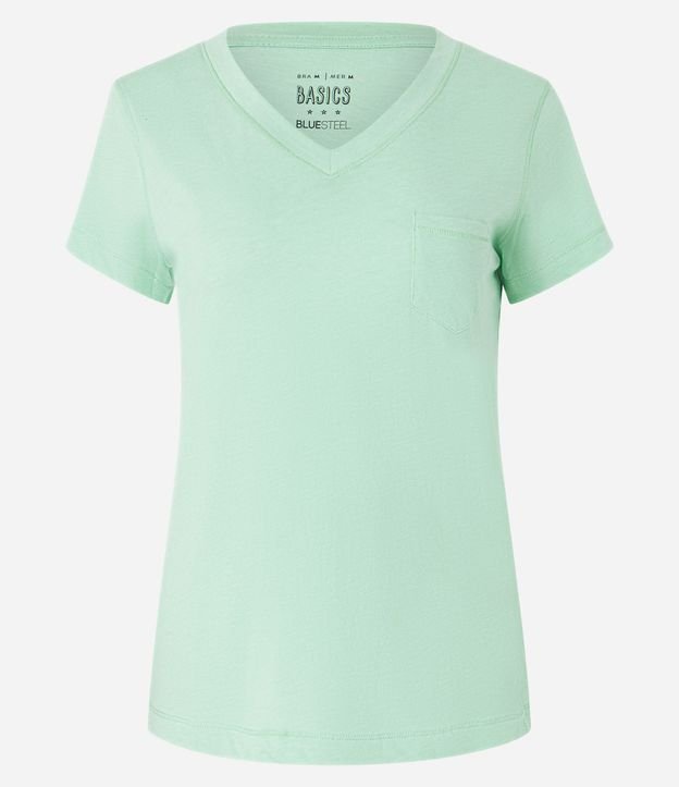 Blusa Básica en Algodón con Pequeño Bolsillo Delantero 8