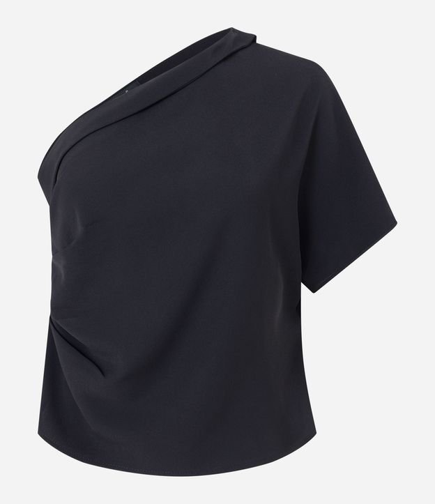 Blusa Hombro Solo en Crepé con Escote Degagê