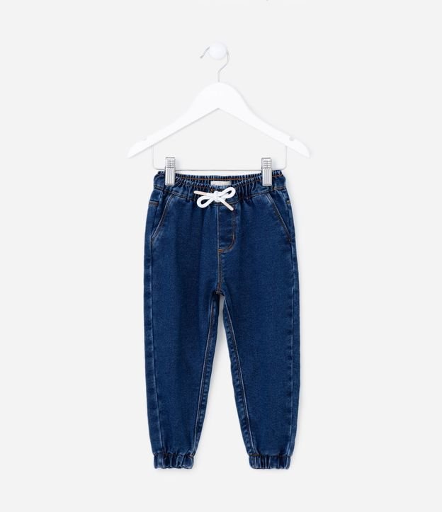 Pantalón Jogger Infantil en Jeans con Cintura Elástica - Talle 1 a 5 años