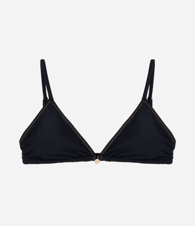 Bikini Top Triangular Fruncido en Microfibra con Pespunte Contrastante 5