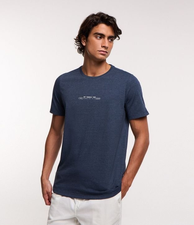 Remera Regular en Algodón y Lettering Set Yourself Free 1