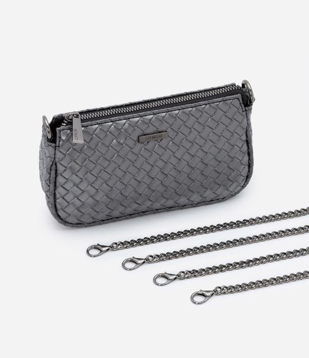 Bolsa Transversal Pequeña con Textura Tressê y Asas en Cadena 7