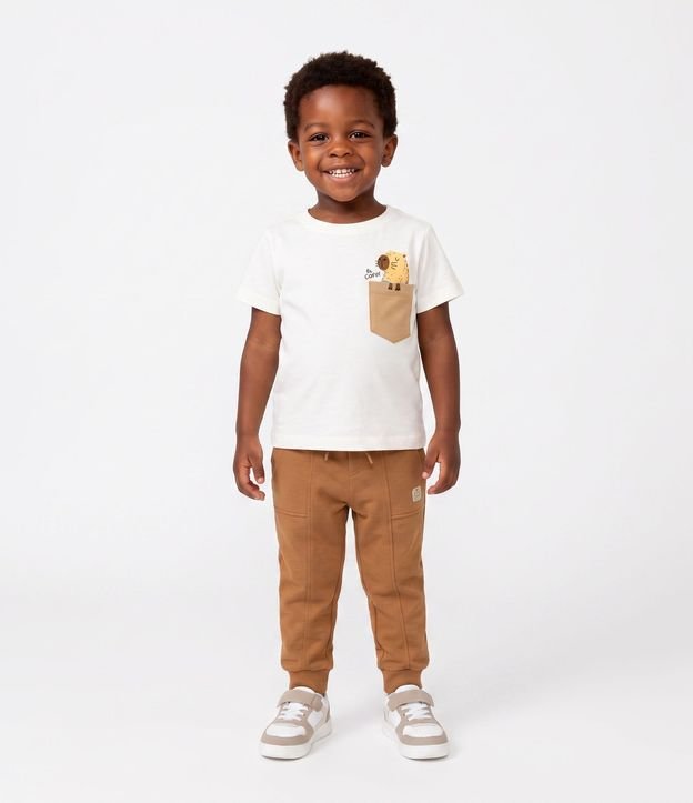 Pantalón Infantil en Modal con Recortes y Bolsillos - Talle 1 a 6 años