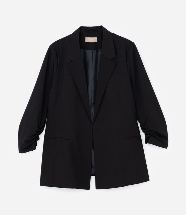 Blazer Alargado en Crepé con Manga Fruncida Curve & Plus Size 7