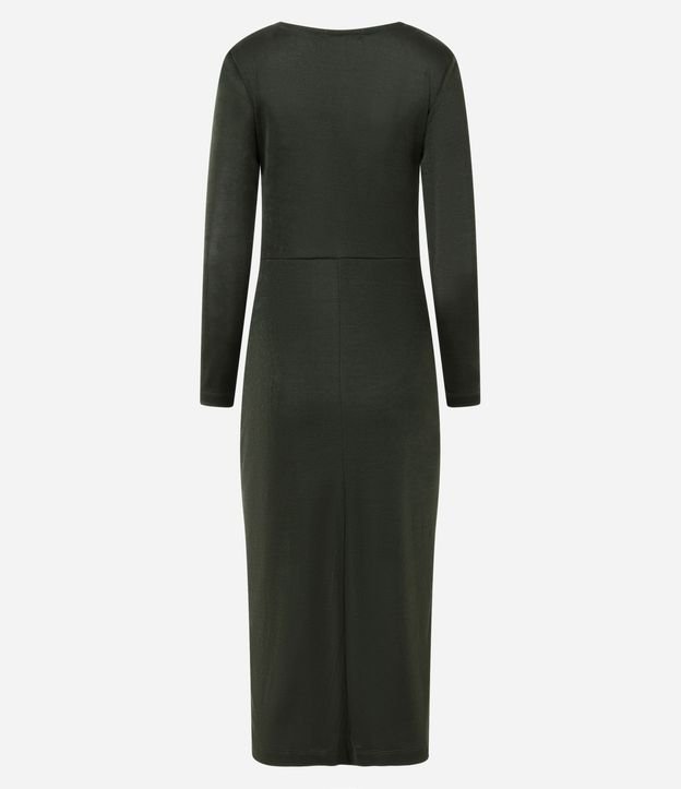 Vestido en Malla Polyvelour con Cuello Degagê y Detalle Pliegado 7