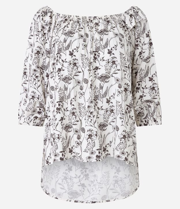 Blusa Hombro a Hombro en Viscolino con Estampa Floral 5