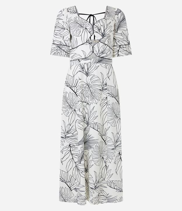 Vestido Midi en Viscolino con Estampa Follajes 11