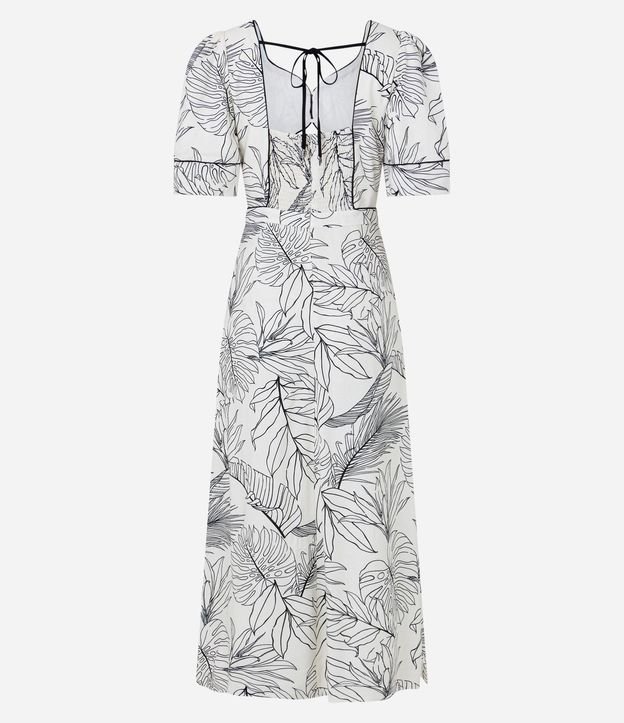 Vestido Midi en Viscolino con Estampa Follajes 13