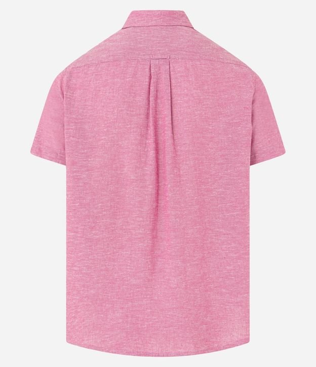 Camisa Regular Texturizada con Lino y Bolsillo 6