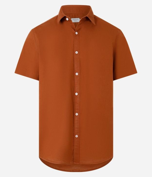 Camisa Comfort Básica en Lino con Manga Corta