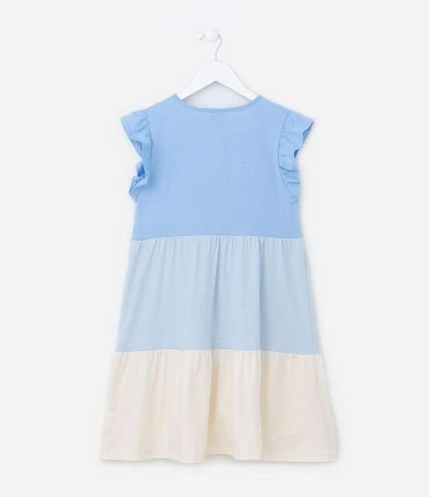 Vestido Infantil en Algodón con Bloques de Color y Fruncidos - Talle 5 a 14 años 3
