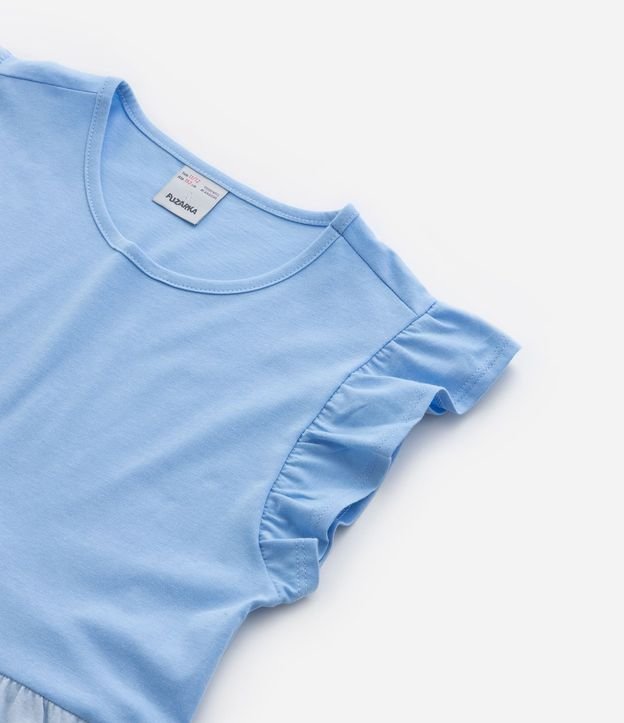 Vestido Infantil en Algodón con Bloques de Color y Fruncidos - Talle 5 a 14 años 5