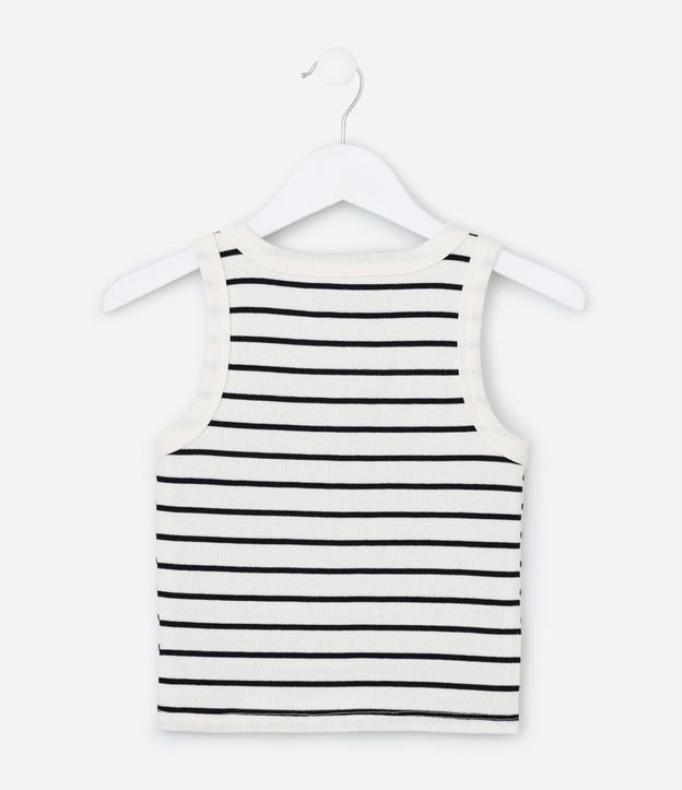 Blusa Musculosa Infantil acanalada con Estampa Rayada - Talle 5 a 14 años 3