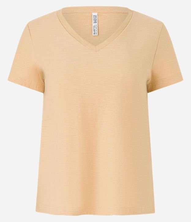 Blusa T-shirt en Flamé con Cuello V 5