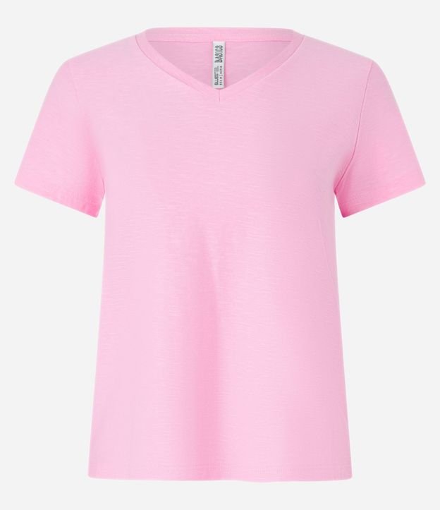 Blusa T-shirt en Flamé con Cuello V 5