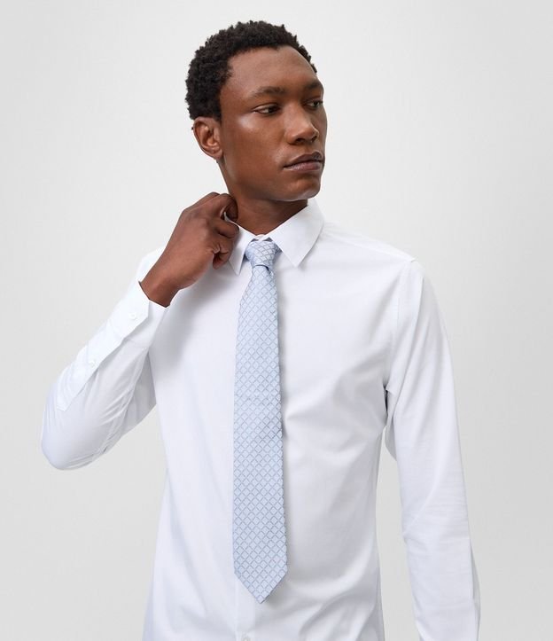 Corbata Regular Satinada con Estampado de Rombos