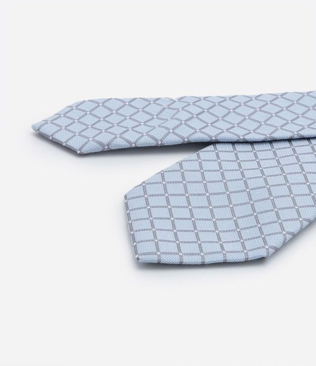 Corbata Regular Satinada con Estampado de Rombos 3