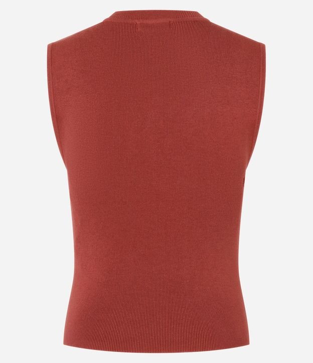 Blusa sin Manga en Punto Canelado con Cuello Redondo 8