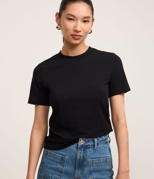 Blusa en Rib con Cuello Redondo