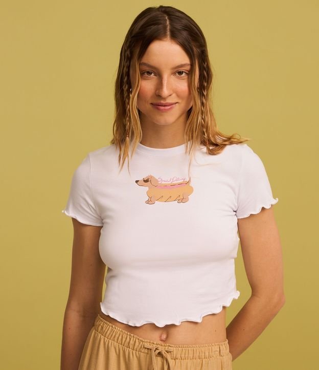 Blusa Baby Look en Algodón con Estampa Perrito 4
