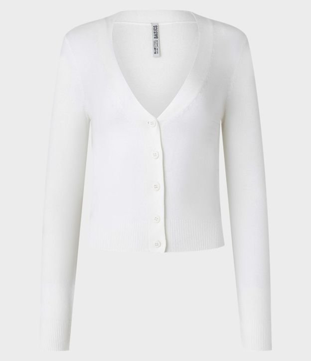 Cardigan Corto en Punto con Botones