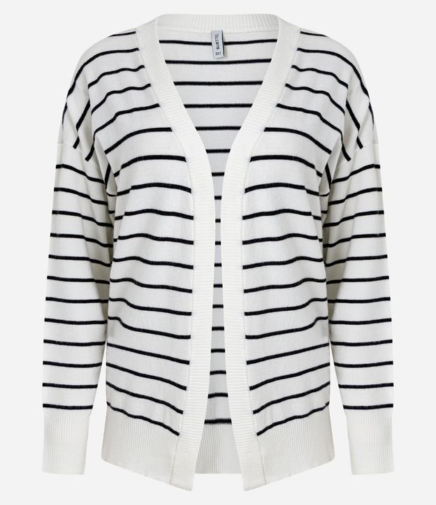 Cardigan Básico Overtop en Punto con Rayas 5