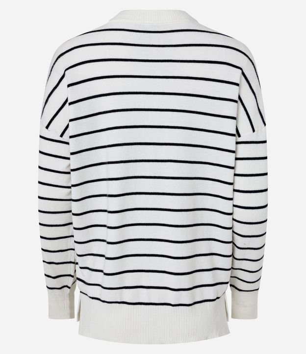 Cardigan Básico Overtop en Punto con Rayas 6