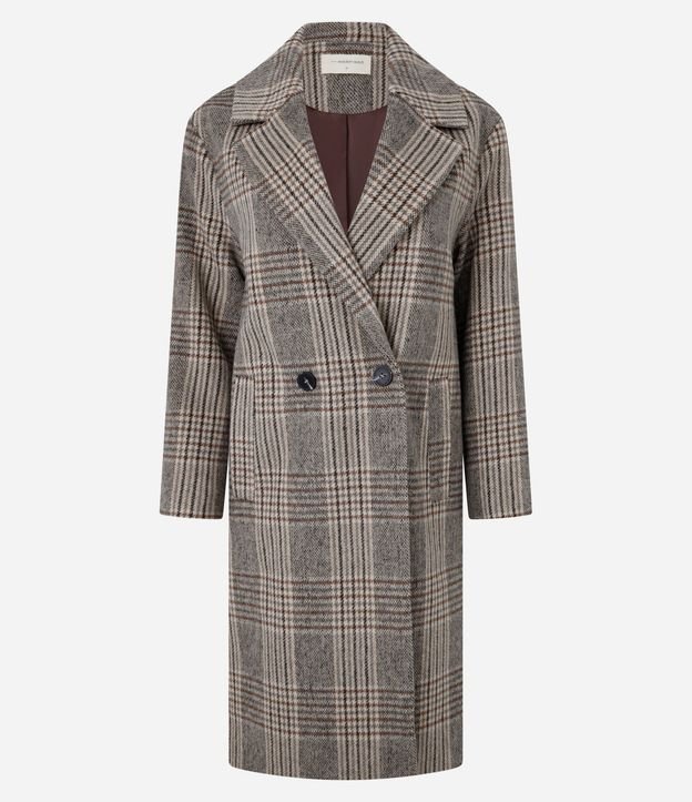 Saco Trench Coat en Polivelour de Cuadros 7
