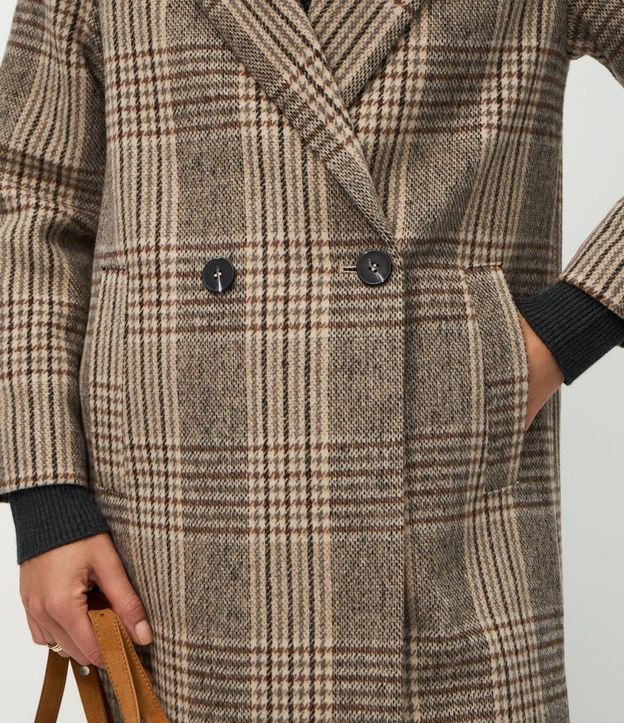 Saco Trench Coat en Polivelour de Cuadros 5