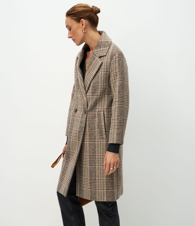 Saco Trench Coat en Polivelour de Cuadros 6